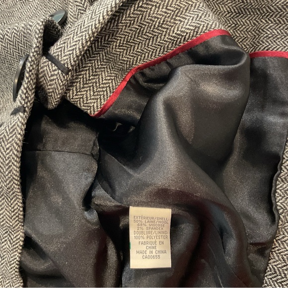 Rw & co. Wool Blazer crop empire wool blend blazer size 2 houndstooth - Picture 12 of 12